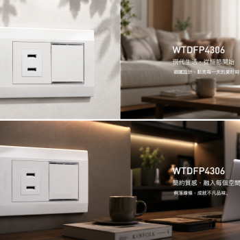 星光系列 WTDFP4306 埋入式螢光單開關 單插座