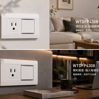 Panasonic 國際牌 星光系列 WTDFP4308 埋入式雙切開關＋單插座（附蓋板）