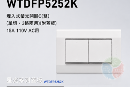 Panasonic 國際牌 星光系列 WTDFP5252K 埋入式雙聯螢光單切開關（附蓋板）